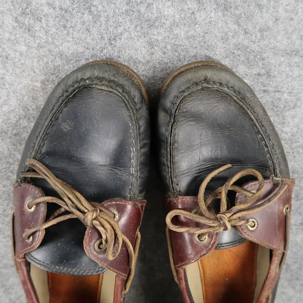 GH Bass & Co Boat Shoes Mens 10 Casual Leather Hampton Core Two Eye Moc Toe